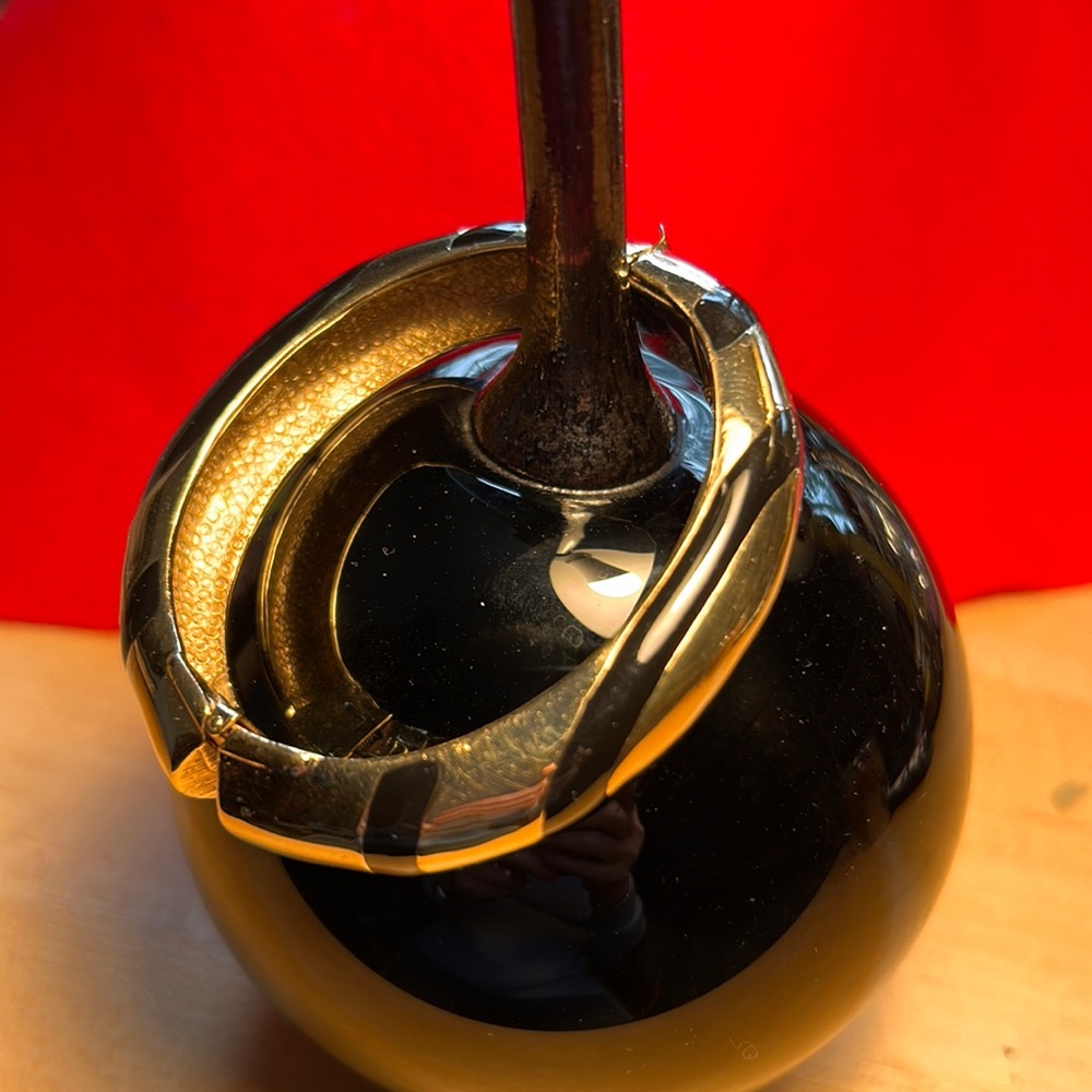 Signed Ciner Modernist Hinged Bangle Bracelet - image 1